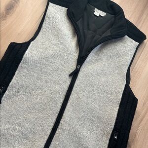 Men's Black and Beige Lambswool Knit Vest by The Territory Ahead